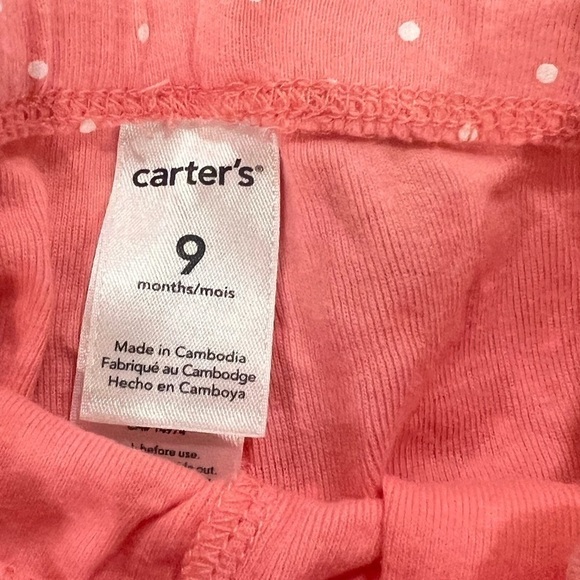 Bundle of 2 Pairs of Footies Girls Pants Polka Dots Size 9 months - Picture 2 of 5